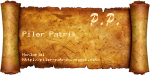 Piler Patrik névjegykártya